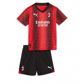 AC Milan kläder Barn 2023-24 Hemmatröja Kortärmad (+ korta byxor)